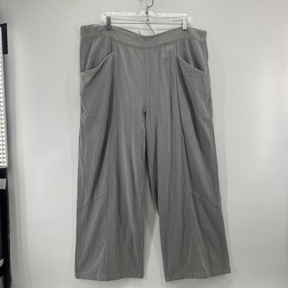 It's Your Adventure Wide Leg Pants Women XL Flowy Crop Cotton Earthy Lagenlook